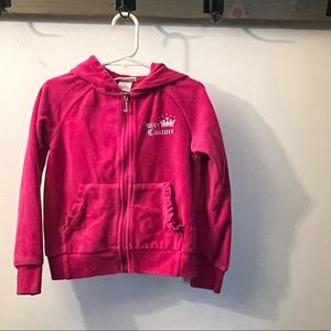 Girl's Hot Pink Juicy Couture Embellished Full Zip Velour Jacket
